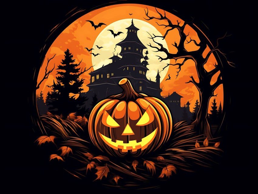 Halloween illustration Design Clipart Pop Art Vector Aesthetic Background (583)