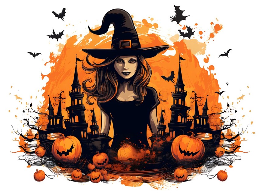 Halloween illustration Design Clipart Pop Art Vector Aesthetic Background (550)