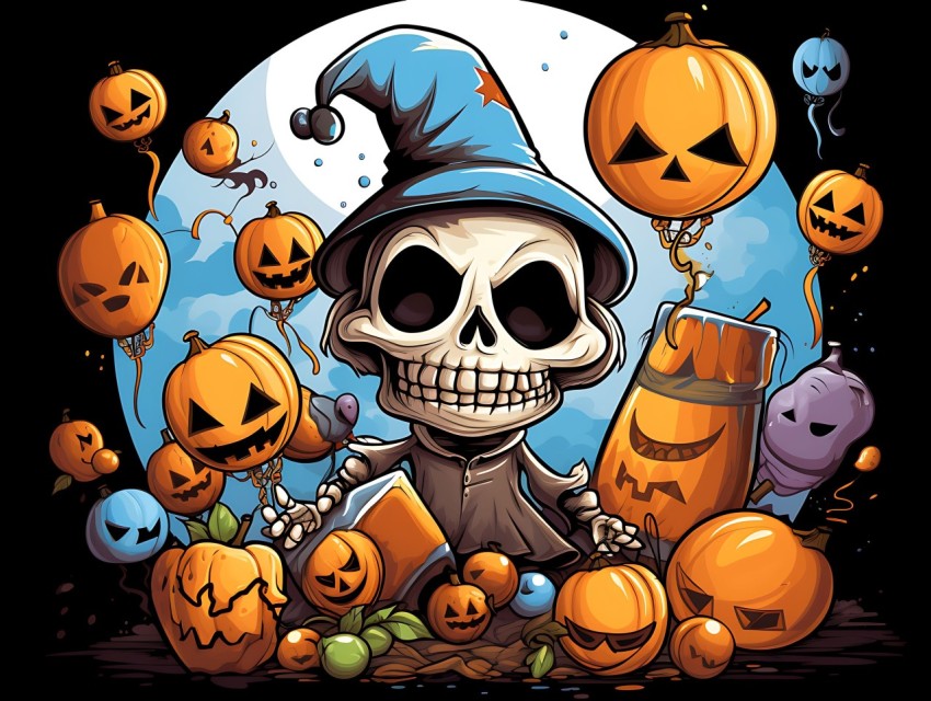 Halloween illustration Design Clipart Pop Art Vector Aesthetic Background (572)