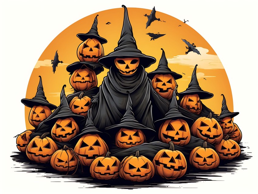 Halloween illustration Design Clipart Pop Art Vector Aesthetic Background (606)