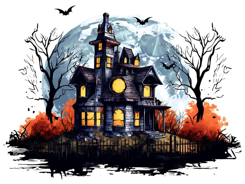 Halloween illustration Design Clipart Pop Art Vector Aesthetic Background (618)