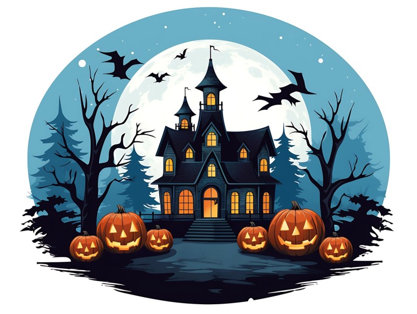 Halloween illustration Design Clipart Pop Art Vector Aesthetic Background (675)