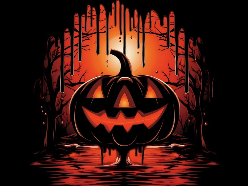 Halloween illustration Design Clipart Pop Art Vector Aesthetic Background (730)