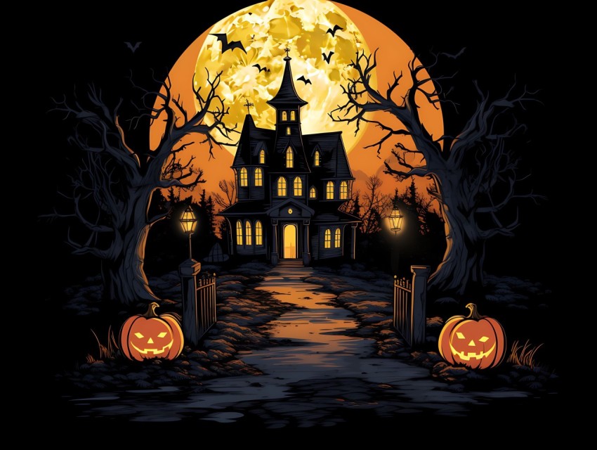 Halloween illustration Design Clipart Pop Art Vector Aesthetic Background (690)
