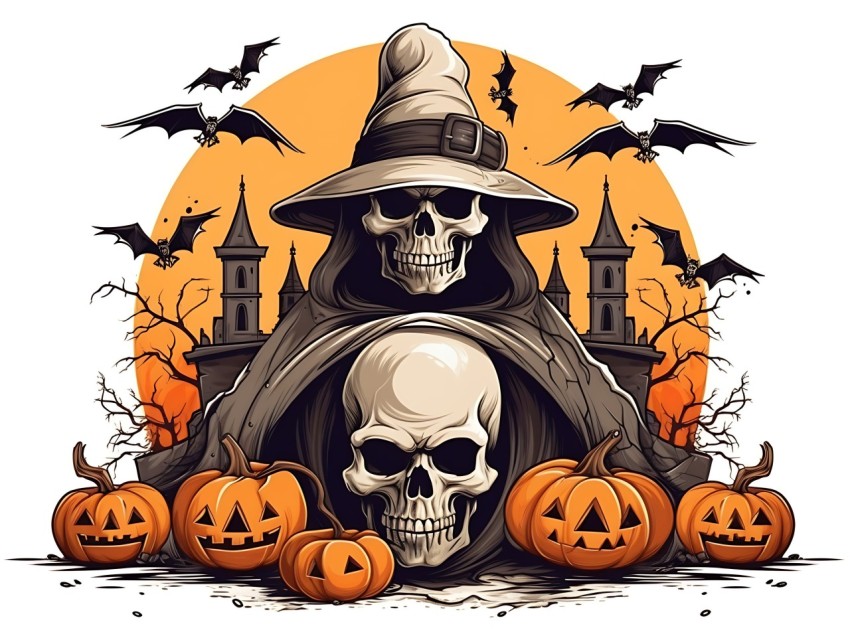 Halloween illustration Design Clipart Pop Art Vector Aesthetic Background (711)