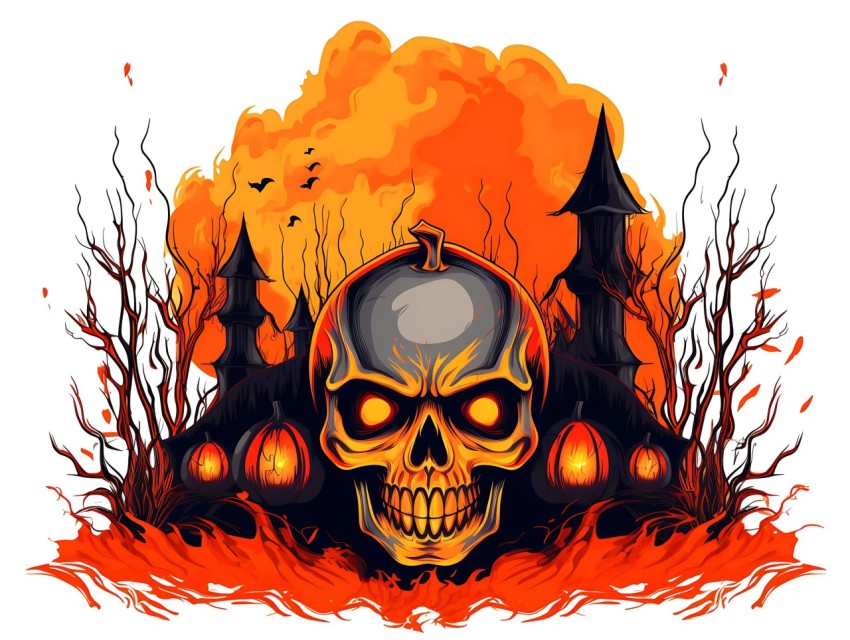 Halloween illustration Design Clipart Pop Art Vector Aesthetic Background (727)
