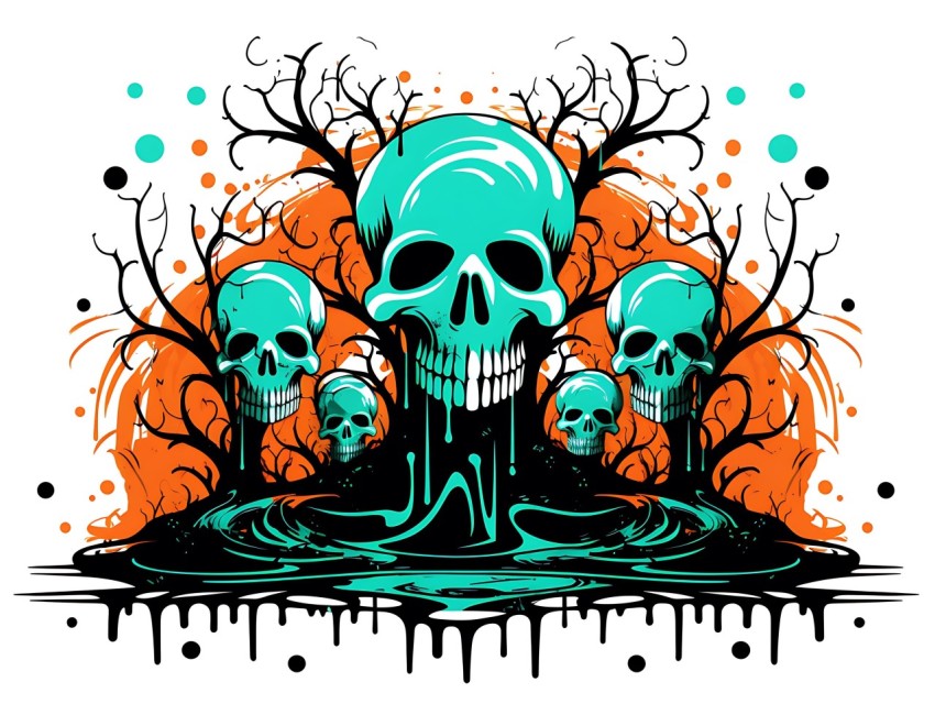 Halloween illustration Design Clipart Pop Art Vector Aesthetic Background (754)