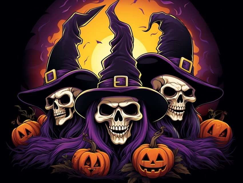Halloween illustration Design Clipart Pop Art Vector Aesthetic Background (768)