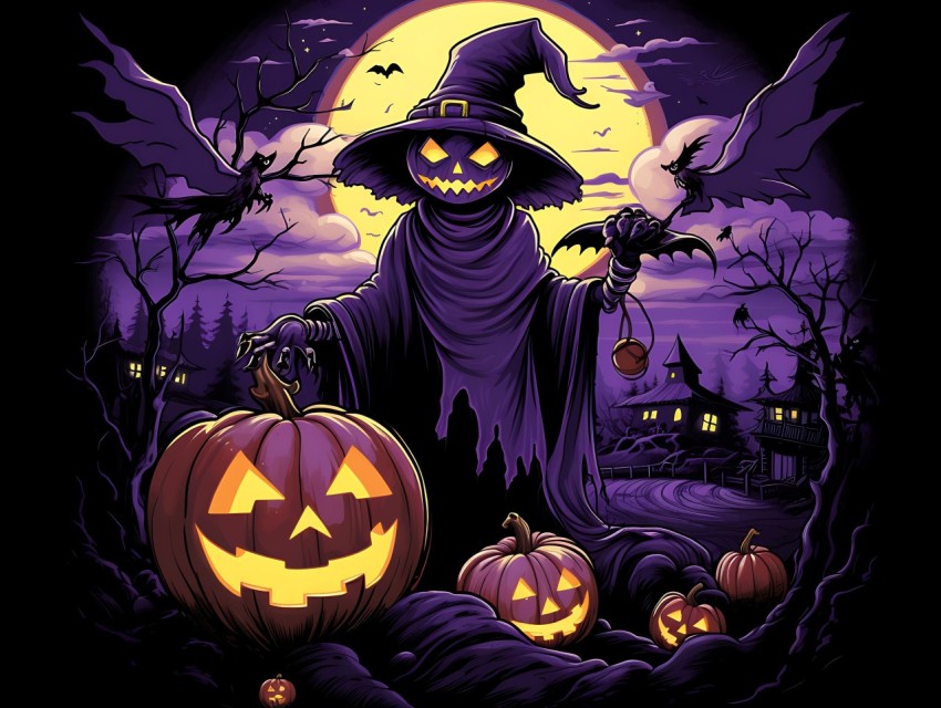 Halloween illustration Design Clipart Pop Art Vector Aesthetic Background (777)