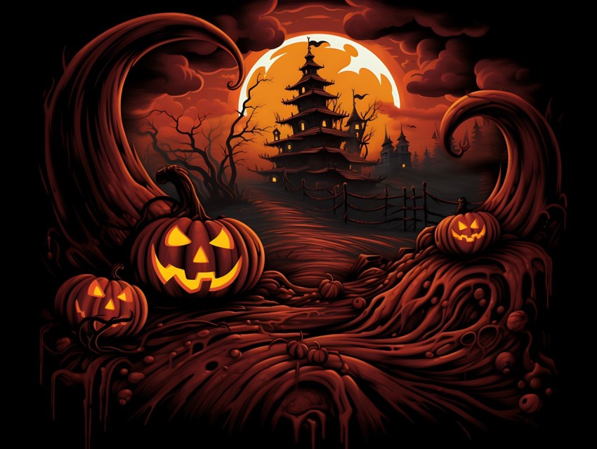 Halloween illustration Design Clipart Pop Art Vector Aesthetic Background (773)