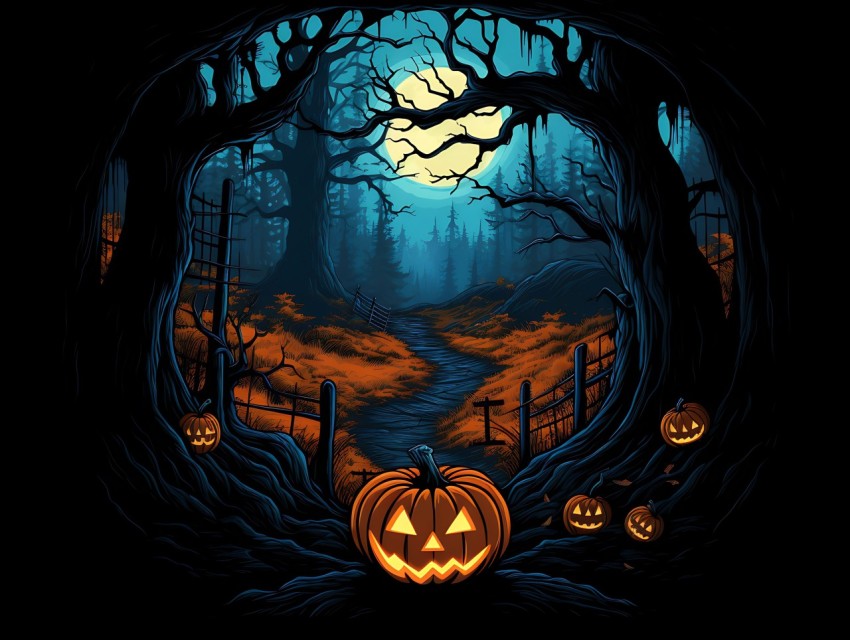 Halloween illustration Design Clipart Pop Art Vector Aesthetic Background (776)