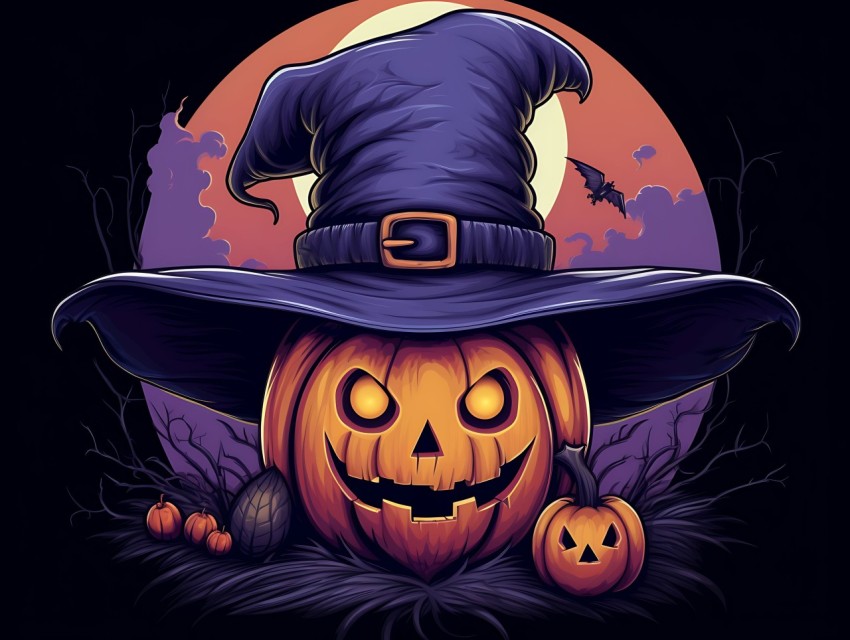 Halloween illustration Design Clipart Pop Art Vector Aesthetic Background (805)