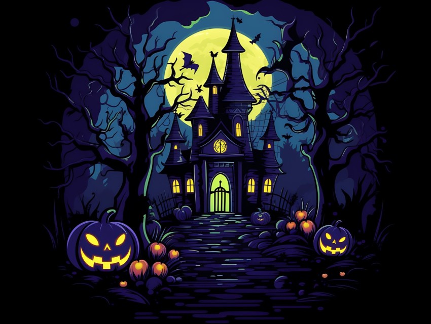 Halloween illustration Design Clipart Pop Art Vector Aesthetic Background (833)