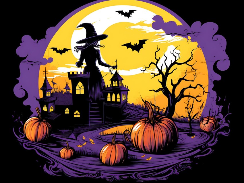 Halloween illustration Design Clipart Pop Art Vector Aesthetic Background (807)