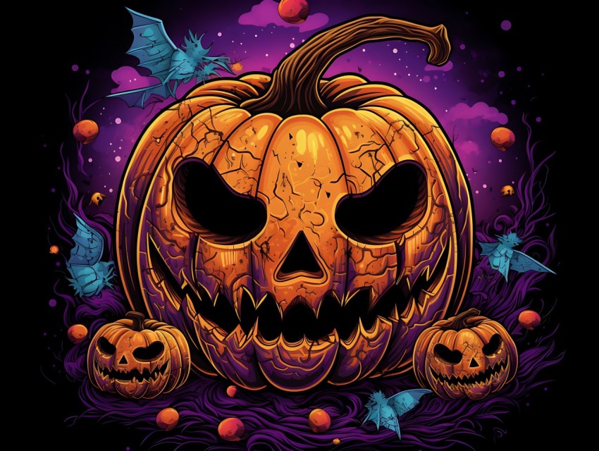 Halloween illustration Design Clipart Pop Art Vector Aesthetic Background (802)