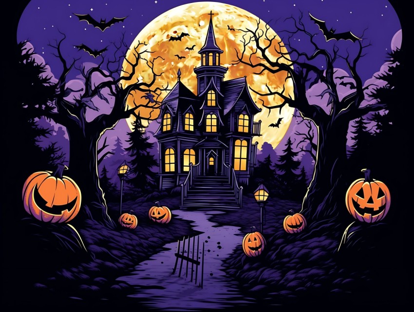 Halloween illustration Design Clipart Pop Art Vector Aesthetic Background (877)