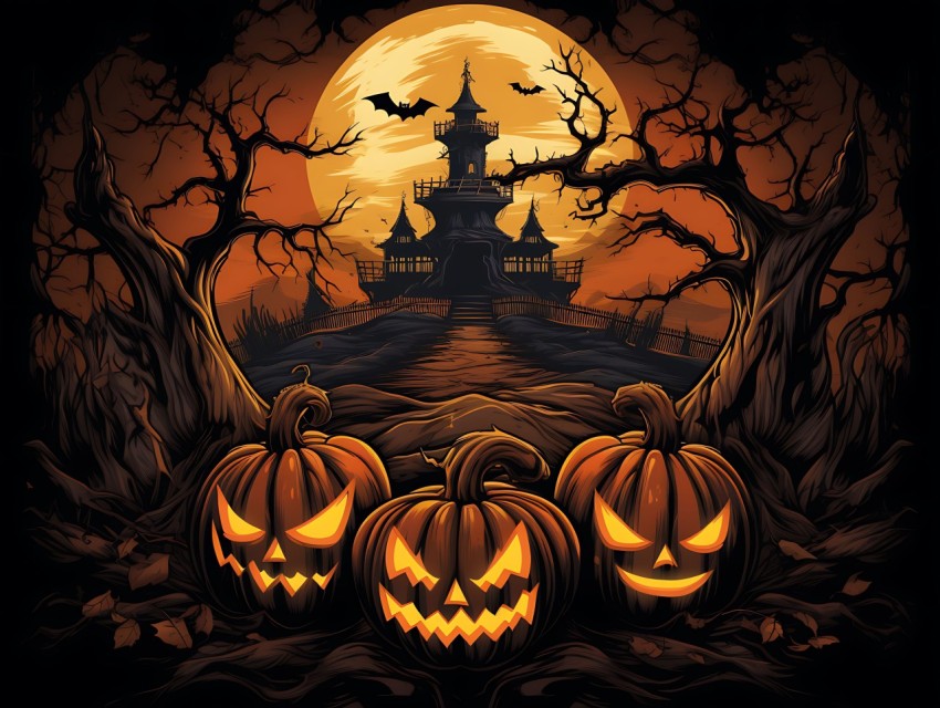 Halloween illustration Design Clipart Pop Art Vector Aesthetic Background (894)