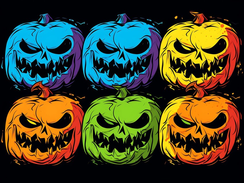 Halloween illustration Design Clipart Pop Art Vector Aesthetic Background (857)