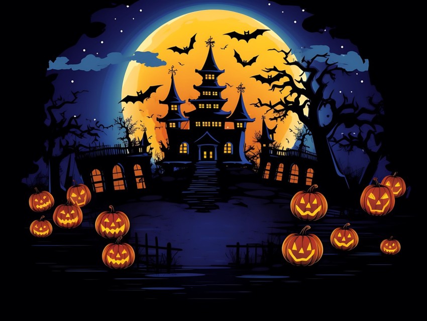 Halloween illustration Design Clipart Pop Art Vector Aesthetic Background (938)