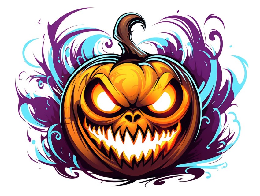 Halloween illustration Design Clipart Pop Art Vector Aesthetic Background (974)