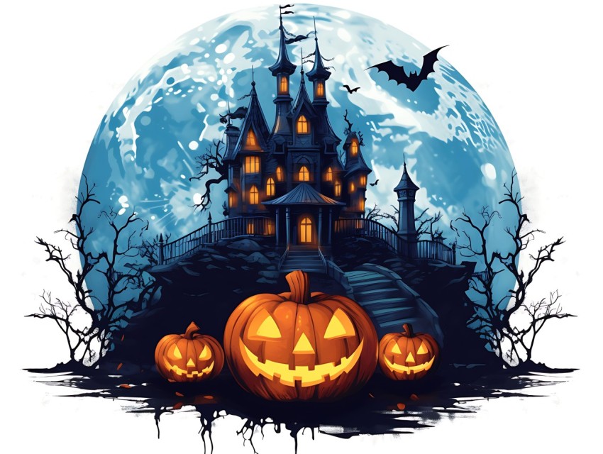Halloween illustration Design Clipart Pop Art Vector Aesthetic Background (1016)
