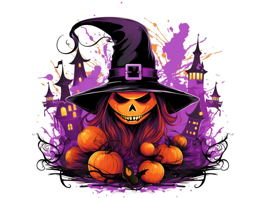 Halloween illustration Design Clipart Pop Art Vector Aesthetic Background (1011)