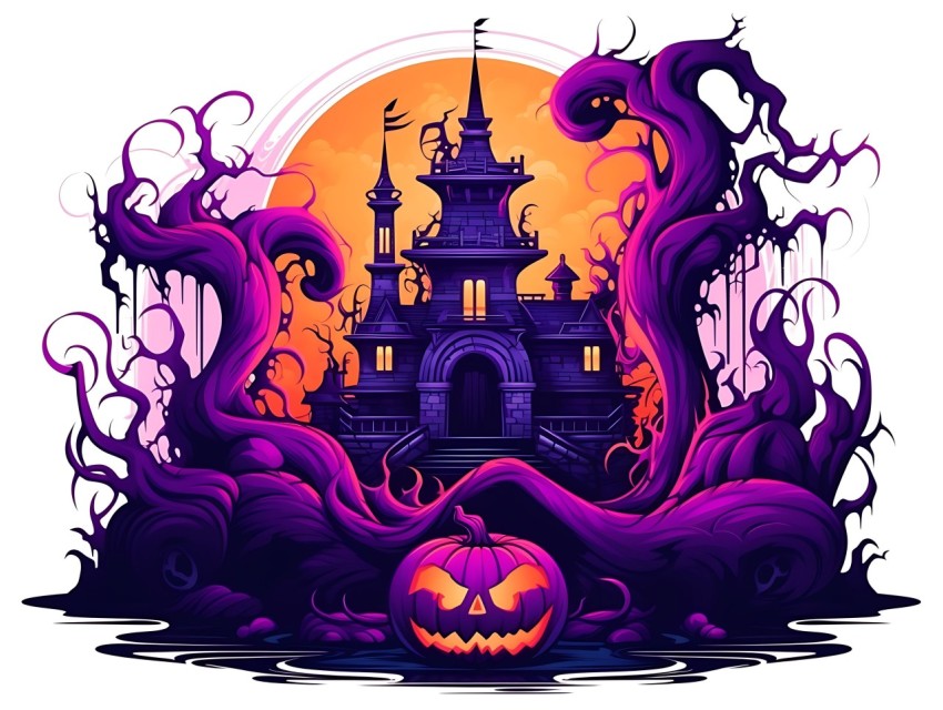Halloween illustration Design Clipart Pop Art Vector Aesthetic Background (1028)