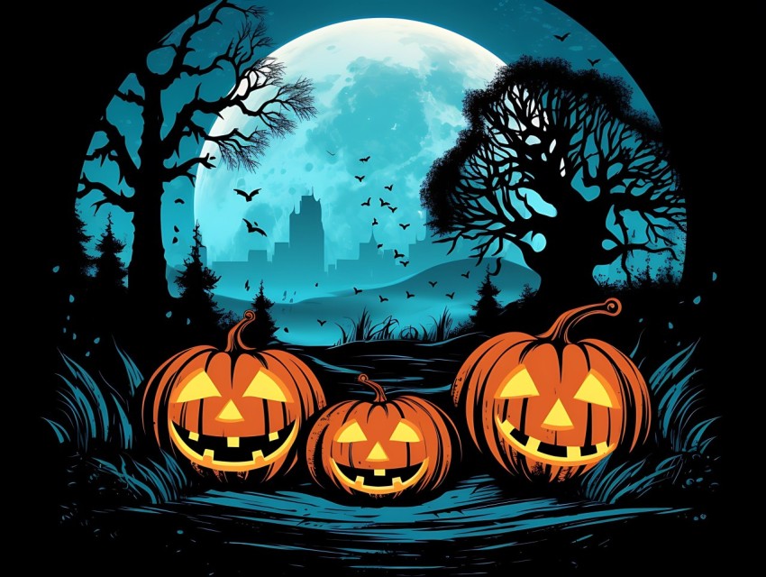 Halloween illustration Design Clipart Pop Art Vector Aesthetic Background (1037)