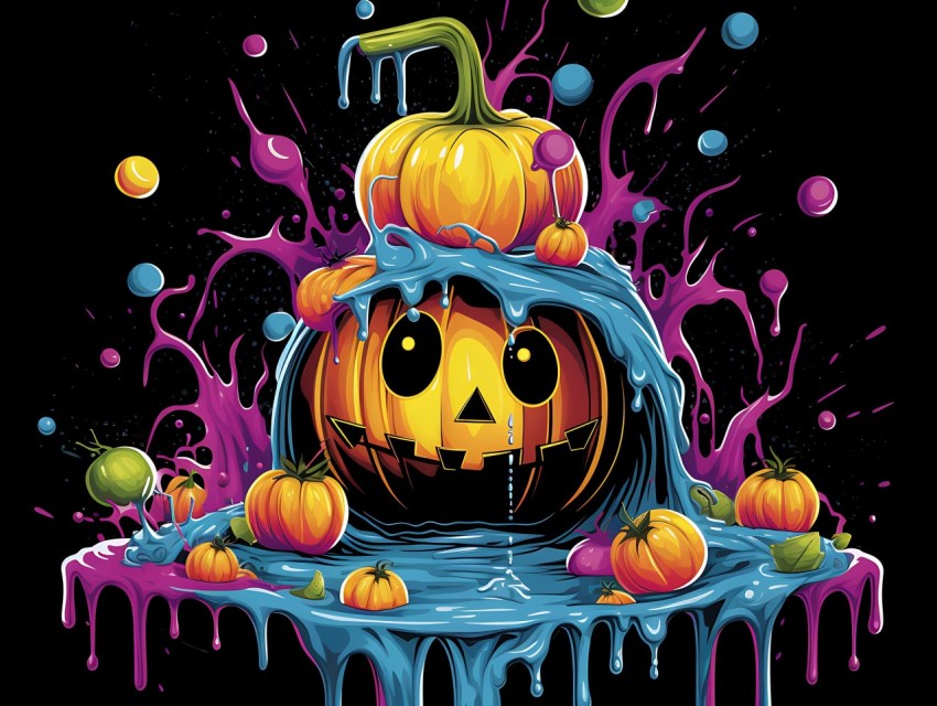 Halloween illustration Design Clipart Pop Art Vector Aesthetic Background (996)