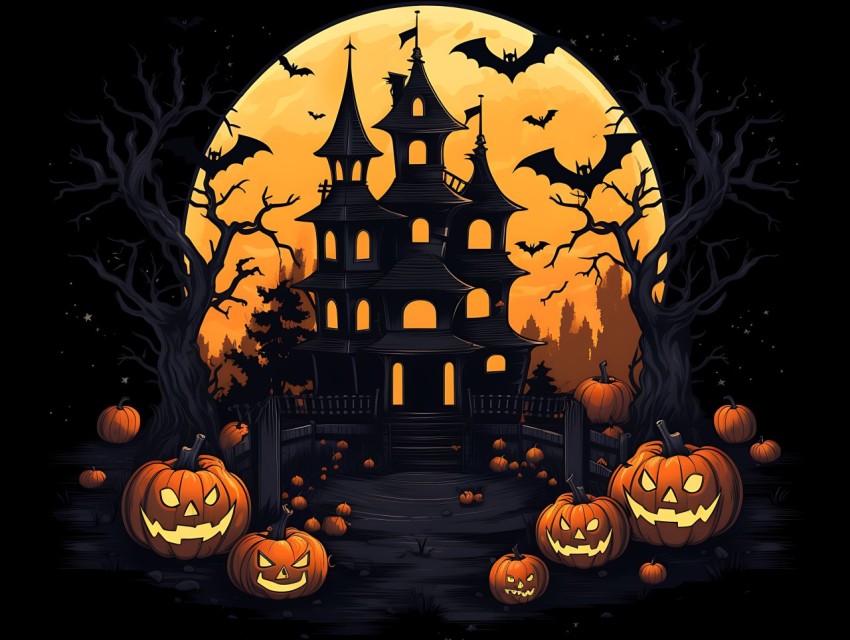 Halloween illustration Design Clipart Pop Art Vector Aesthetic Background (1060)