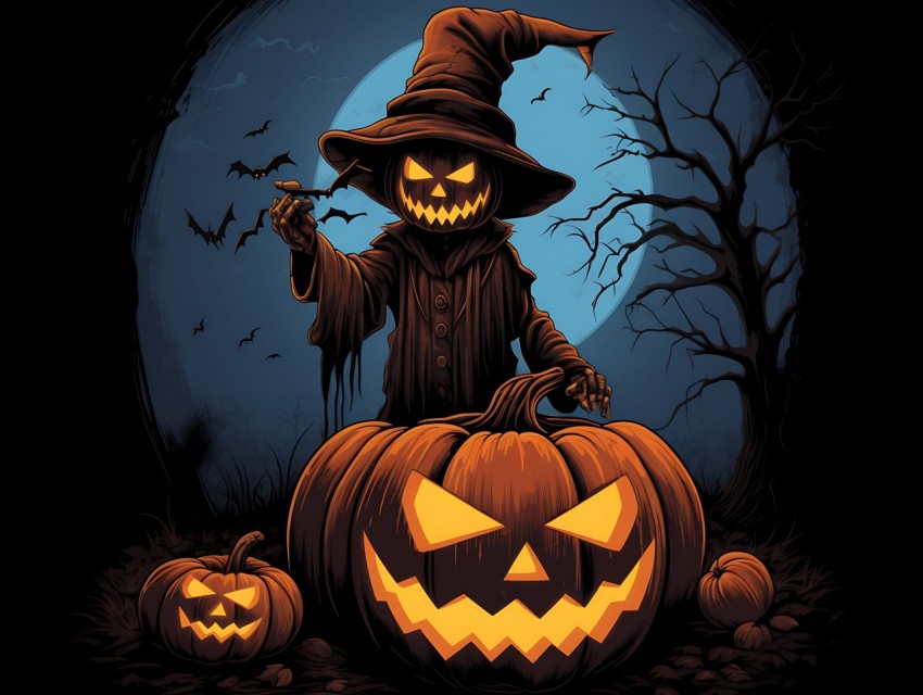 Halloween illustration Design Clipart Pop Art Vector Aesthetic Background (1137)