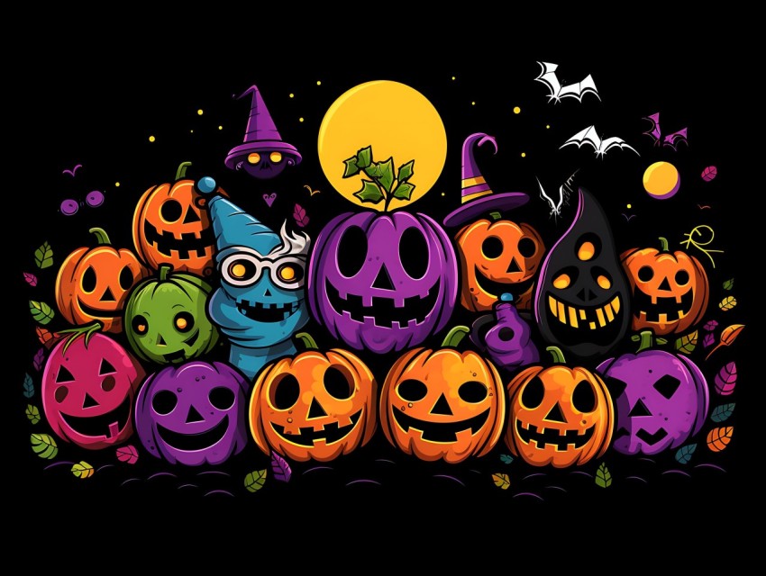 Halloween illustration Design Clipart Pop Art Vector Aesthetic Background (1149)