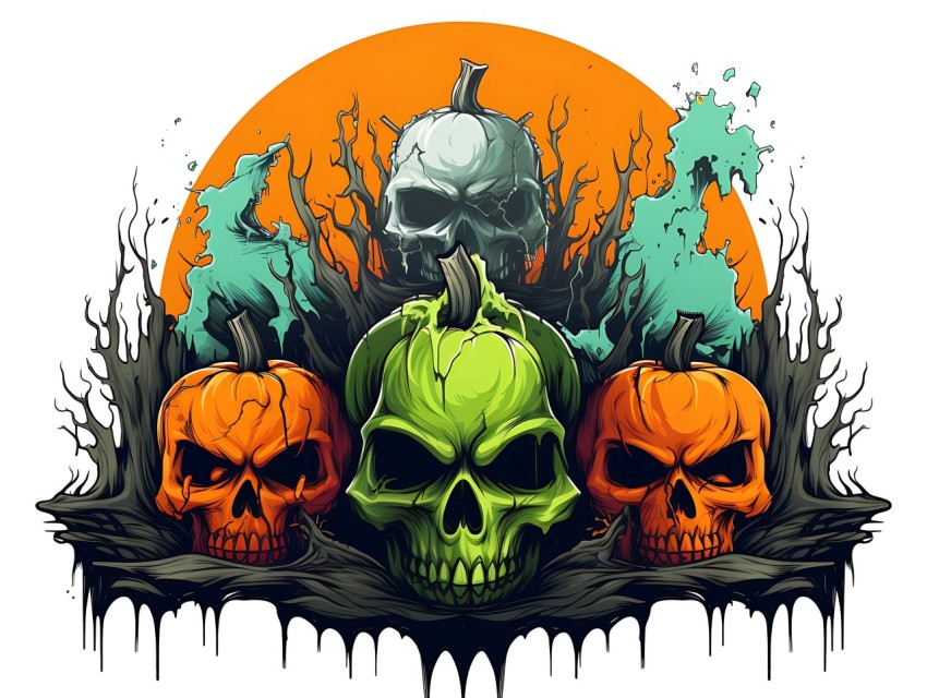 Halloween illustration Design Clipart Pop Art Vector Aesthetic Background (1139)