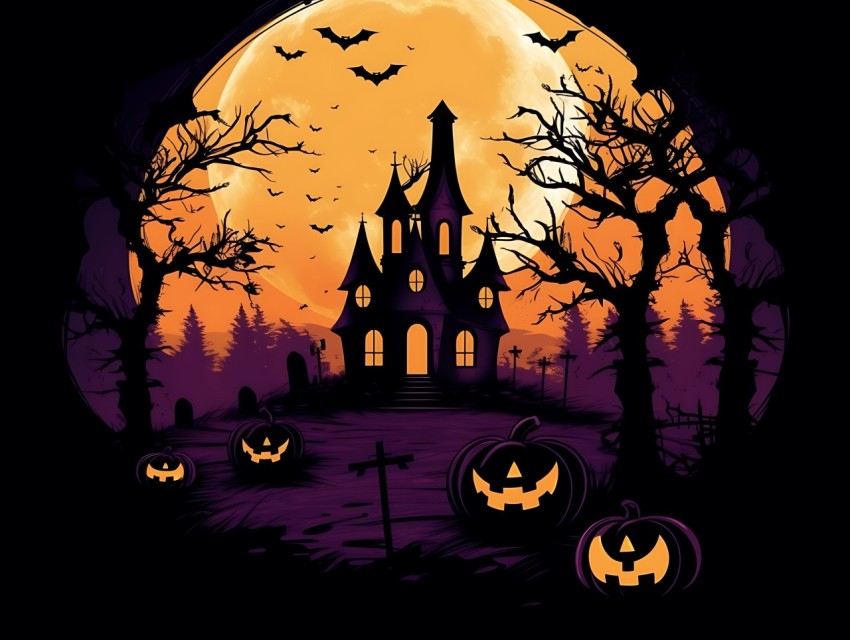 Halloween illustration Design Clipart Pop Art Vector Aesthetic Background (1186)