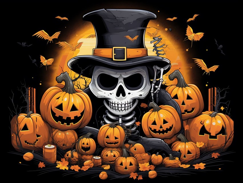 Halloween illustration Design Clipart Pop Art Vector Aesthetic Background (1162)