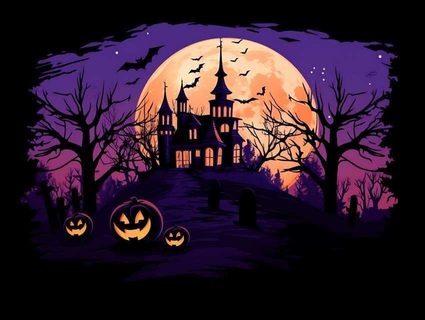 Halloween illustration Design Clipart Pop Art Vector Aesthetic Background (1272)
