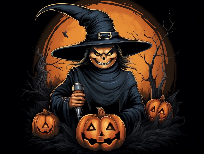 Halloween illustration Design Clipart Pop Art Vector Aesthetic Background (1252)