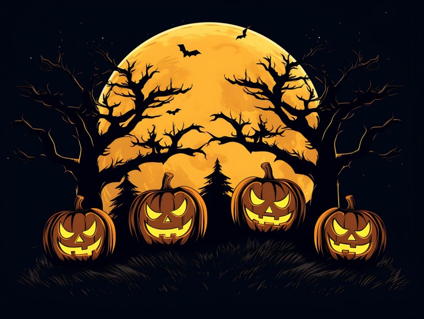 Halloween illustration Design Clipart Pop Art Vector Aesthetic Background (1251)