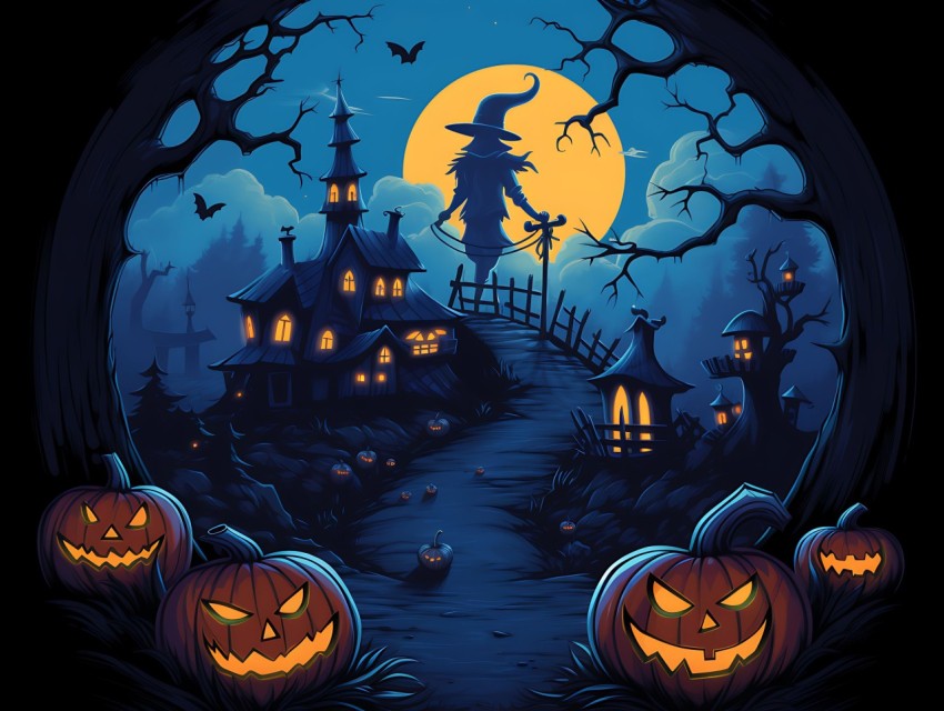 Halloween illustration Design Clipart Pop Art Vector Aesthetic Background (1258)