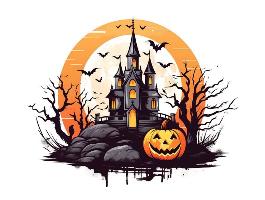 Halloween illustration Design Clipart Pop Art Vector Aesthetic Background (1369)