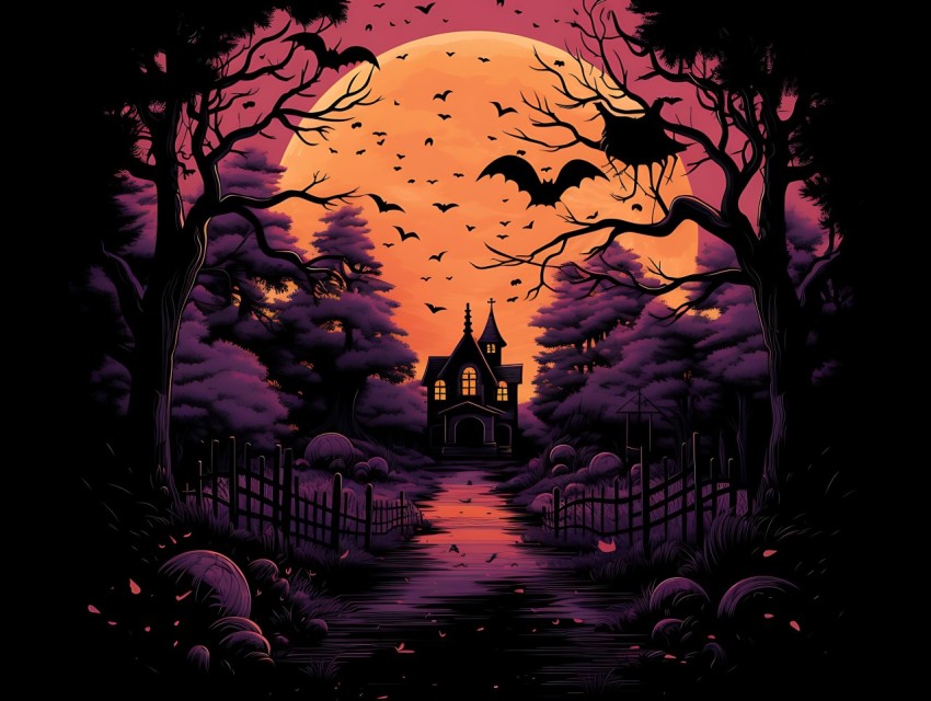 Halloween illustration Design Clipart Pop Art Vector Aesthetic Background (1489)