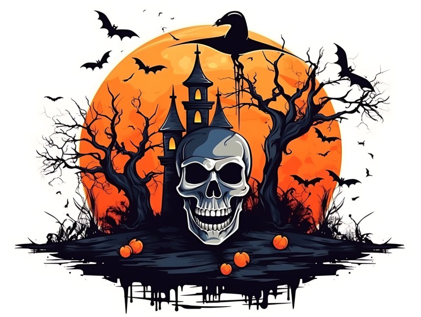 Halloween illustration Design Clipart Pop Art Vector Aesthetic Background (1521)