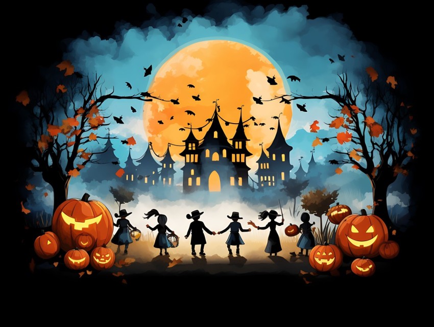 Halloween illustration Design Clipart Pop Art Vector Aesthetic Background (1605)