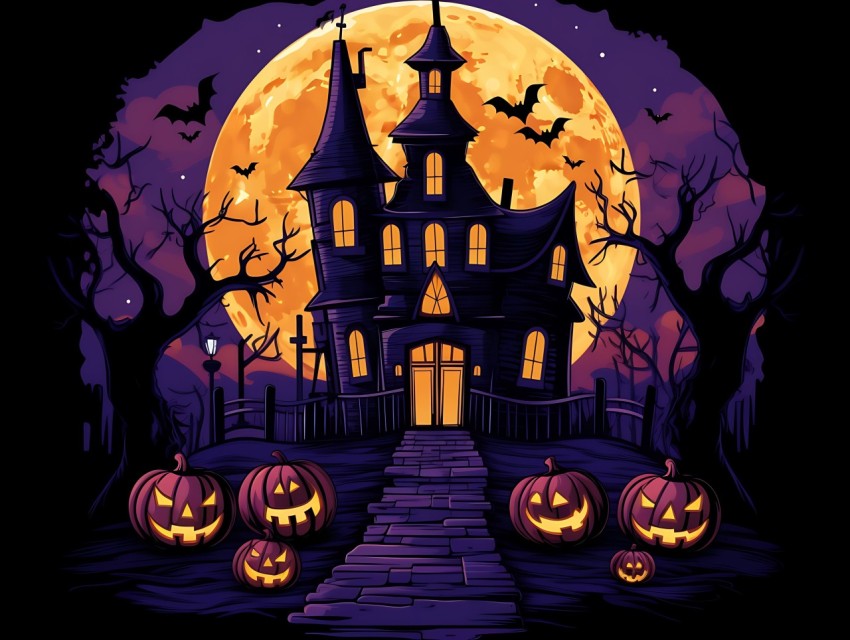 Halloween illustration Design Clipart Pop Art Vector Aesthetic Background (1655)