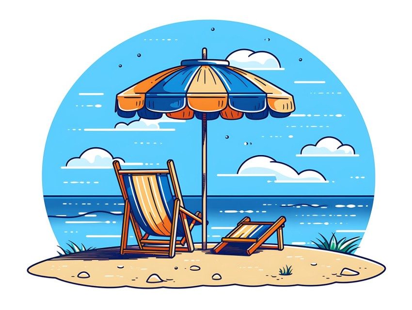 Beach Illustrations Pop Art Sea Vector Summer (19)