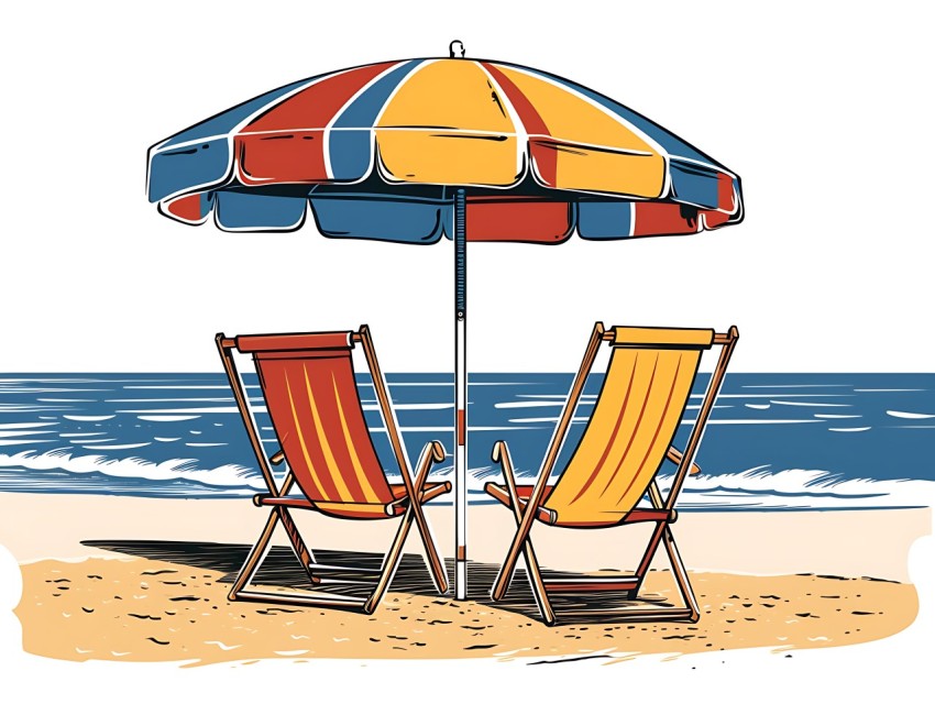 Beach Illustrations Pop Art Sea Vector Summer (22)
