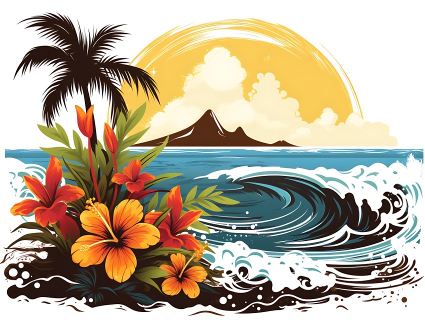 Beach Illustrations Pop Art Sea Vector Summer (12)