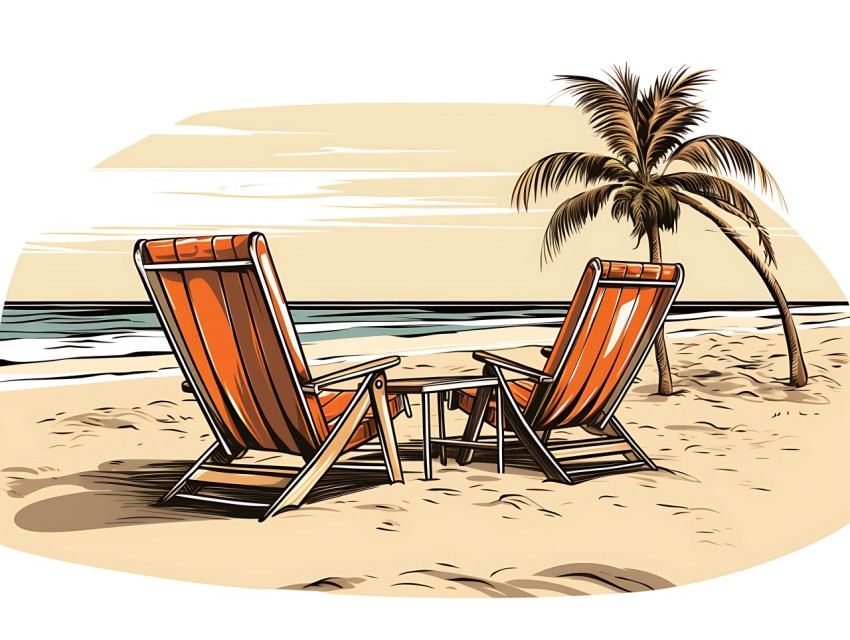 Beach Illustrations Pop Art Sea Vector Summer (26)