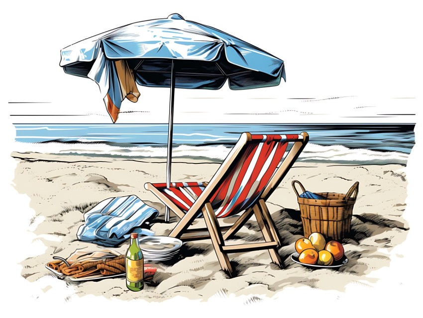 Beach Illustrations Pop Art Sea Vector Summer (44)
