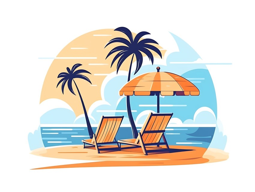 Beach Illustrations Pop Art Sea Vector Summer (66)